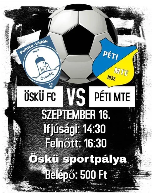 'Öskü FC - Péti MTE' cikk borítóképe