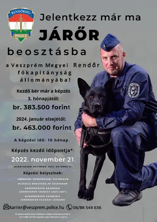 Jelentkezz rendőr járőr beosztásba borítóképe