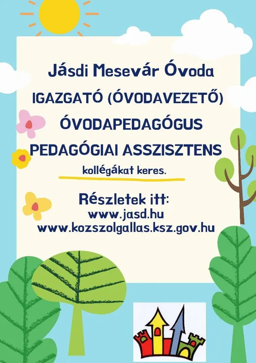 'Állás lehetőség a Jásdi Mesevár Óvodában' cikk borítóképe