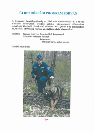 Rendőrségi program borítóképe