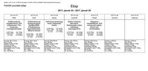 Januári étlap felnőtt szociális