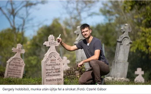 'Gazdátlan 200 éves sírokat újít fel a családfakutató Bakonypéterden' cikk borítóképe