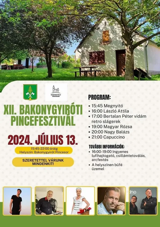 'XII. Bakonygyiróti Pincefesztivál' cikk borítóképe
