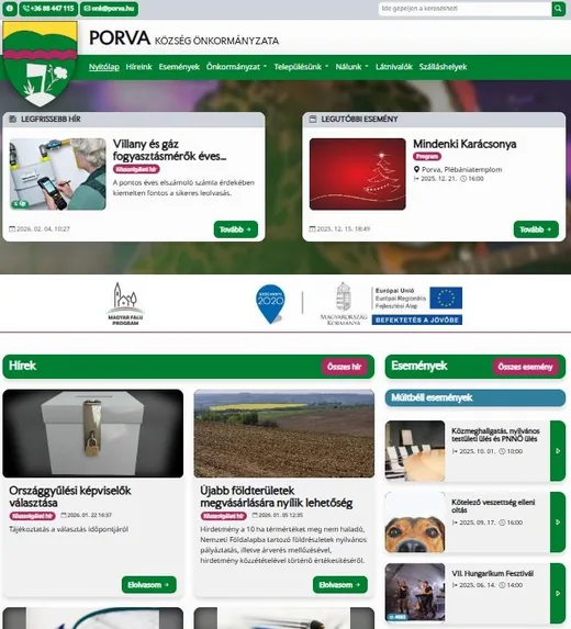 'Megújult Porva honlapja' cikk borítóképe