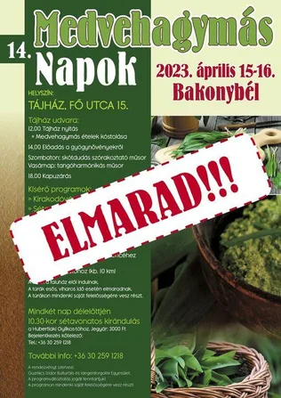 ELMARAD!!! XIV. Medvehagymás Napok Bakonybélben borítóképe