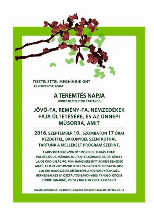 'A Teremtés napja! Bakonybél' cikk borítóképe