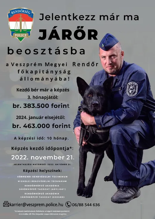 'Jelentkezz rendőr járőr beosztásba' cikk borítóképe