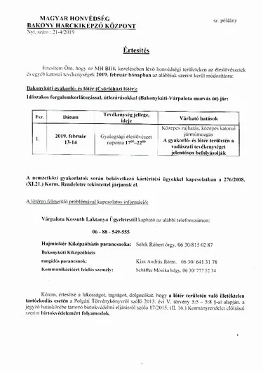 Értesítő letölthető formában