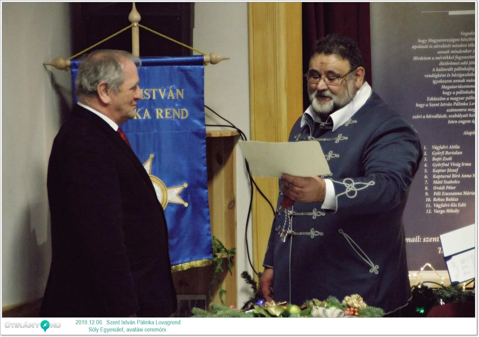 Szent István Pálinka Lovagrend alakuló és avatási ceremónia