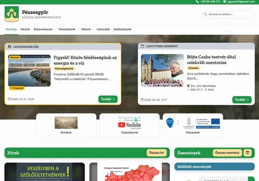 'Megújult Pénzesgyőr honlapja' cikk borítóképe